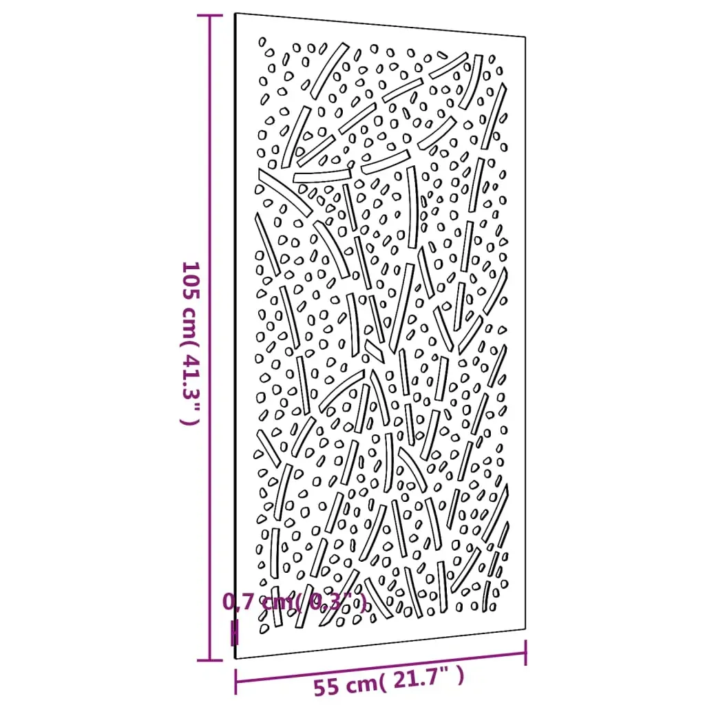 Garden Wall Decoration 105x55 cm Corten Steel Leaf Design Price