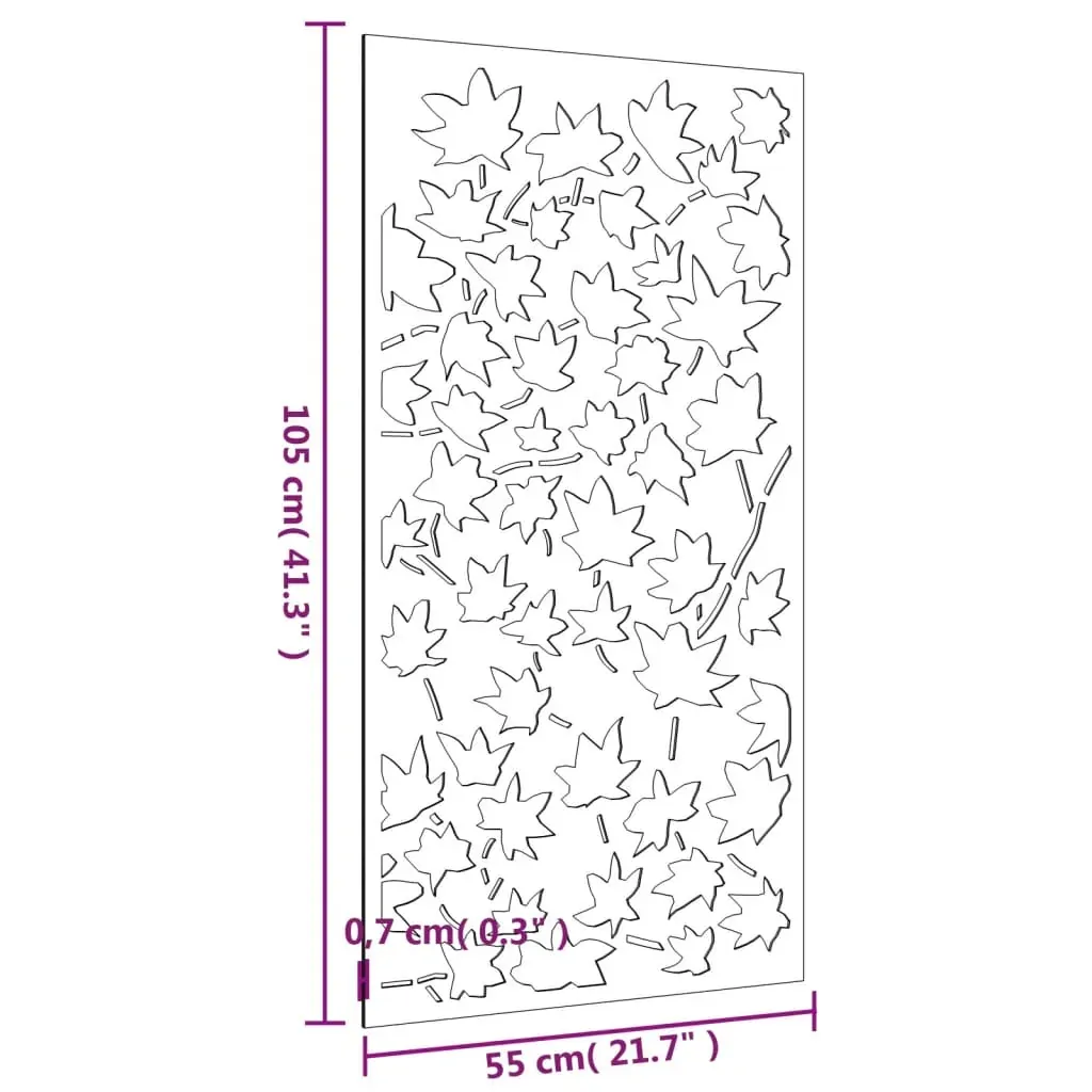 Garden Wall Decoration 105x55 cm Corten Steel Maple Leaf Design Price