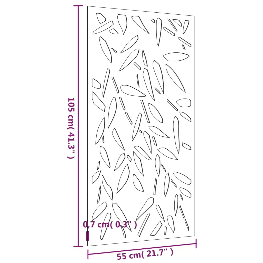 Garden Wall Decoration 105x55 cm Corten Steel Bamboo Leaf Design Price