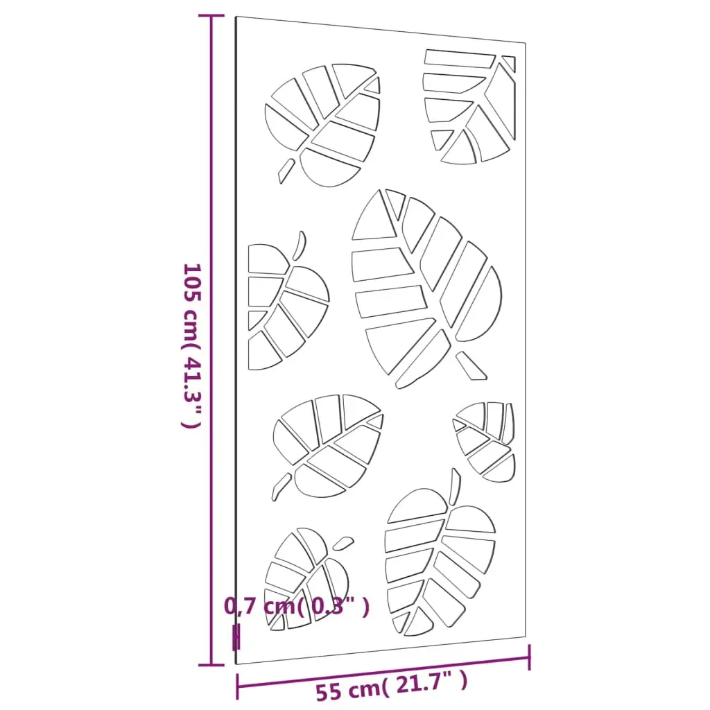 Garden Wall Decoration 105x55 cm Corten Steel Leaf Design Price