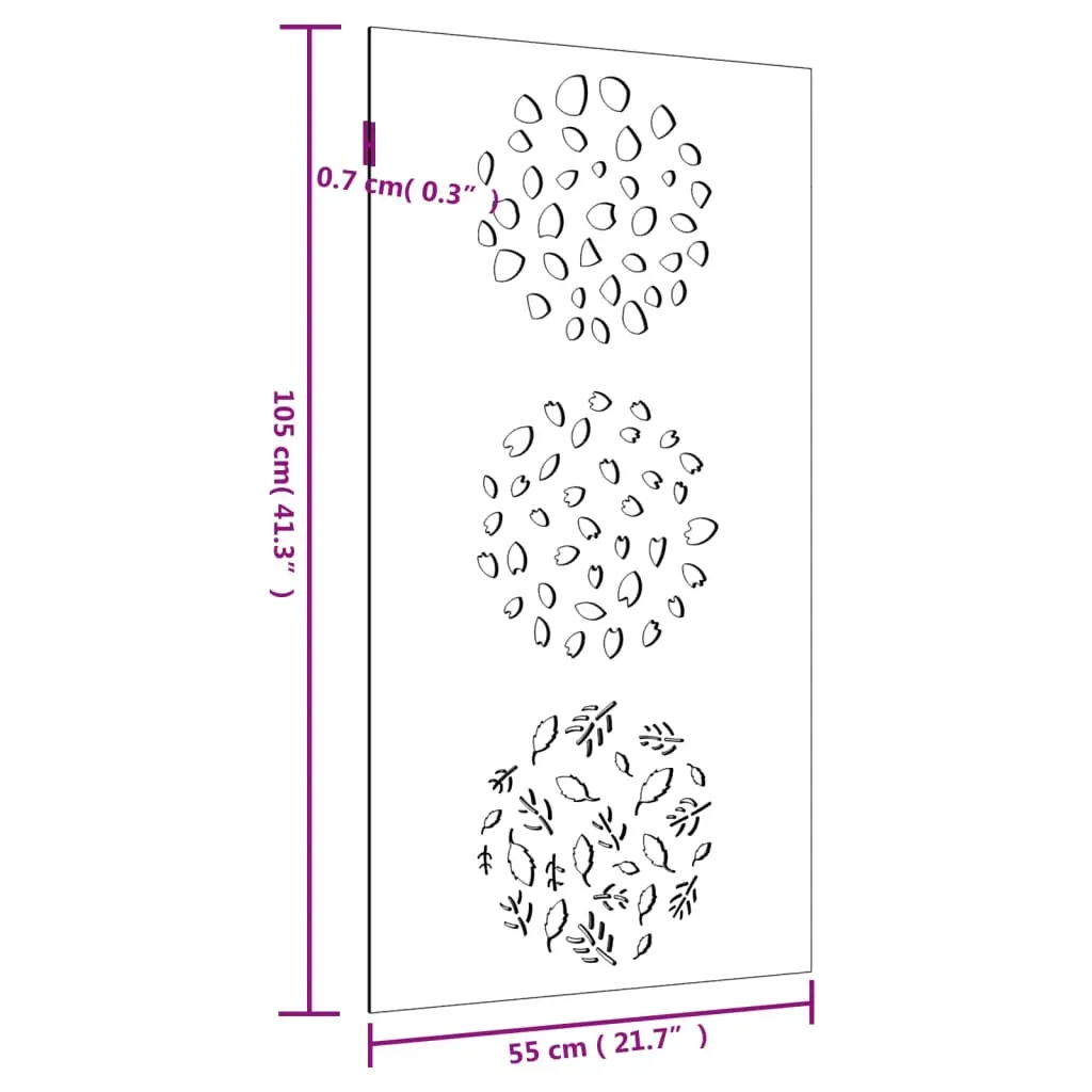 Garden Wall Decoration 105x55 cm Corten Steel Leaf Design Price