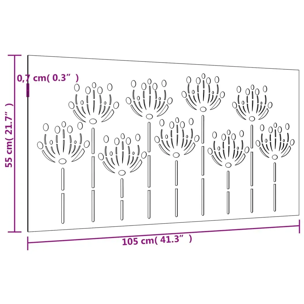 Garden Wall Decoration 105x55 cm Corten Steel Flower Design Price