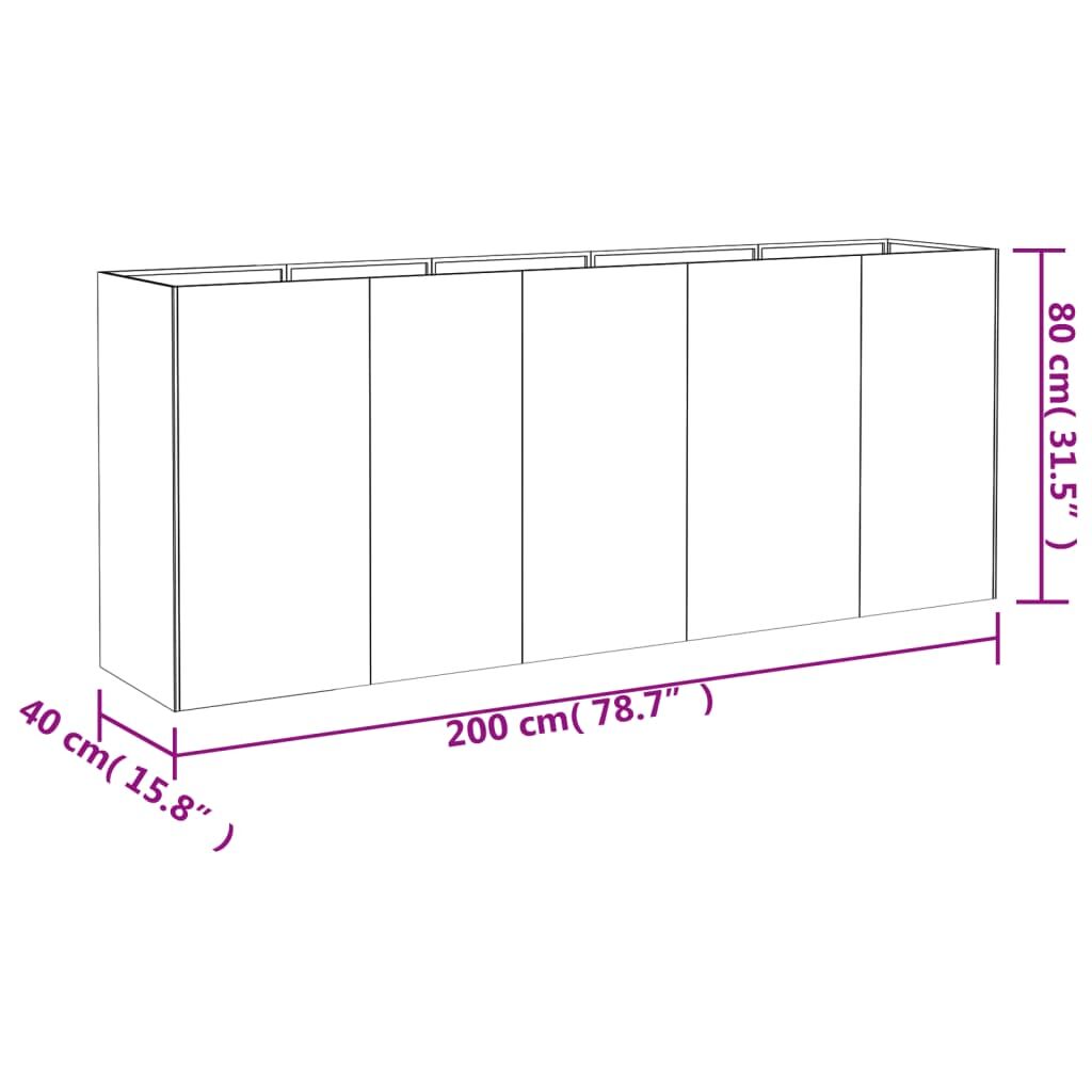 Garden Raised Bed 200x40x80 cm Corten Steel Price