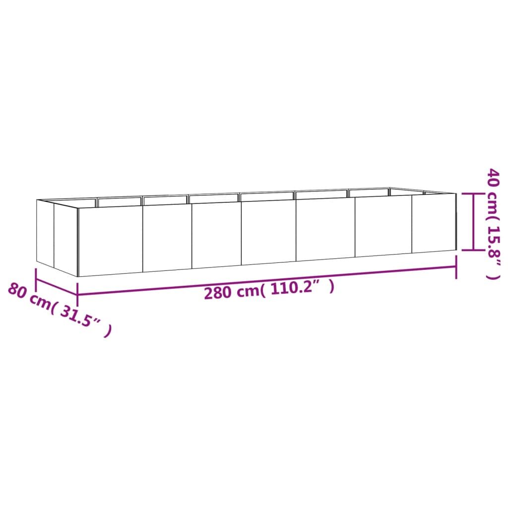 Garden Raised Bed 280x80x40 cm Corten Steel Price