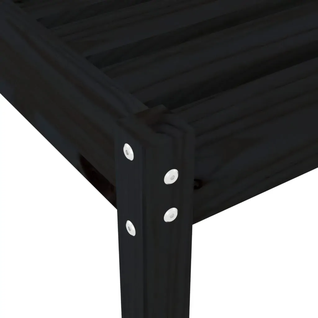 Sun Lounger Black 199.5x60x74 cm Solid Wood Pine Price