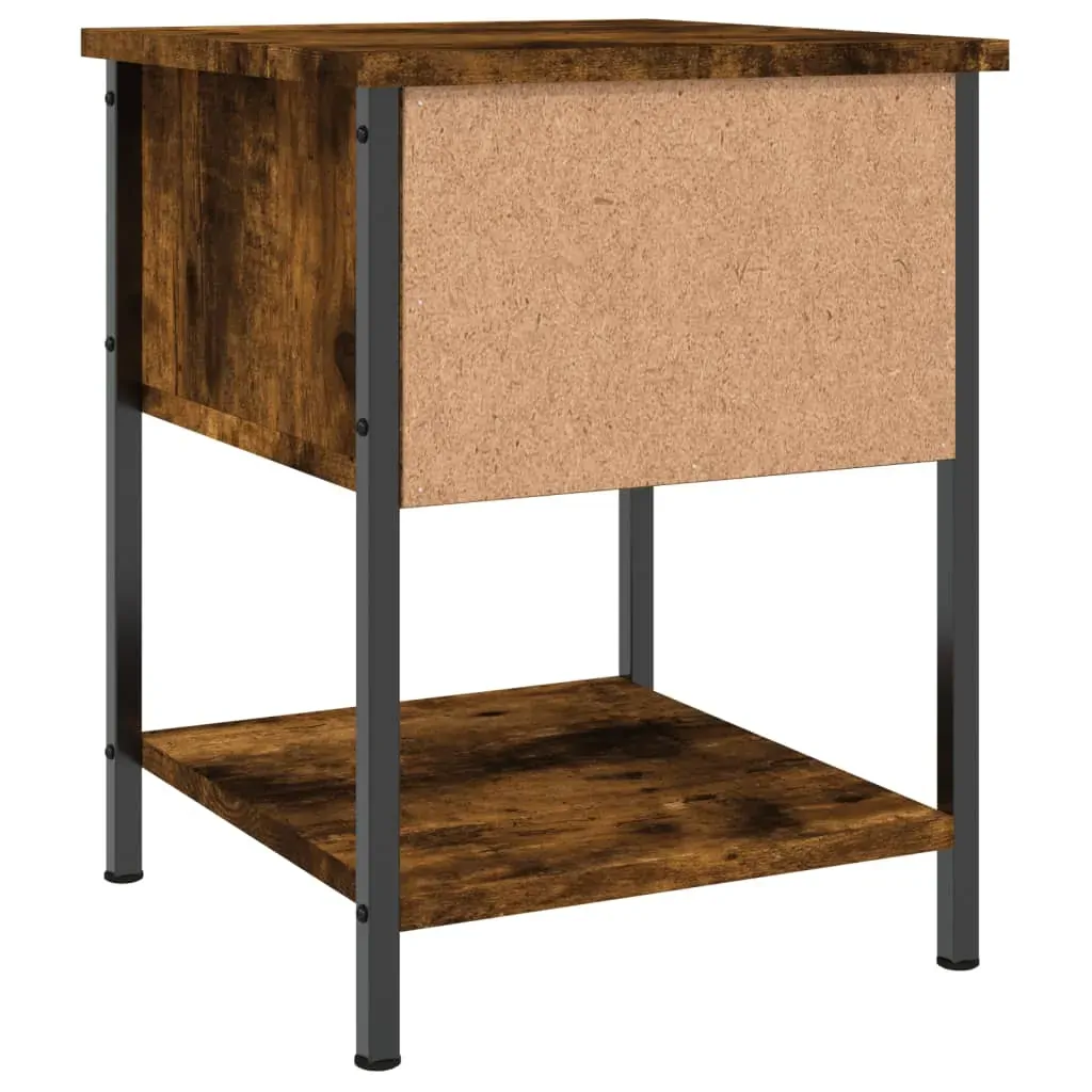 Bedside Table Smoked Oak 34x35.5x45 cm Engineered Wood Price
