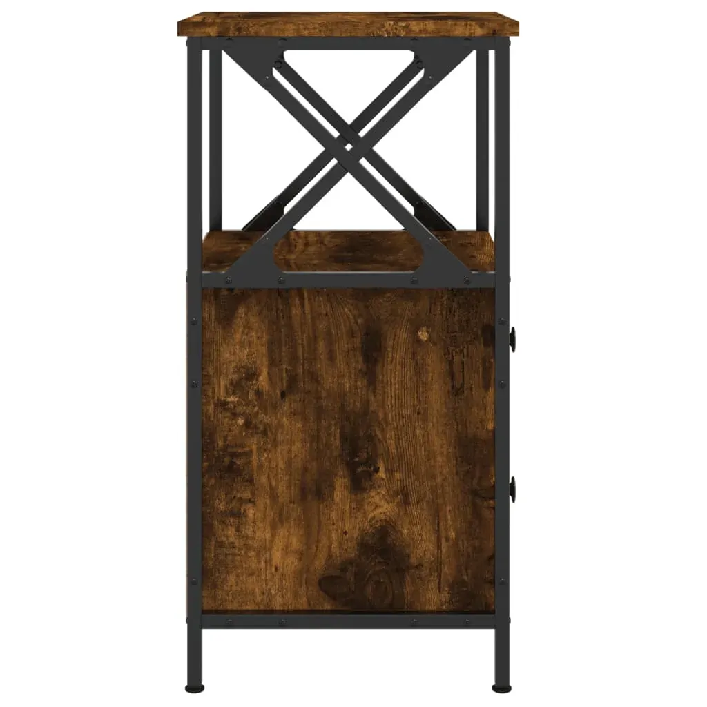 Bedside Cabinets 2 pcs Smoked Oak 34x35.5x70 cm Engineered Wood Price
