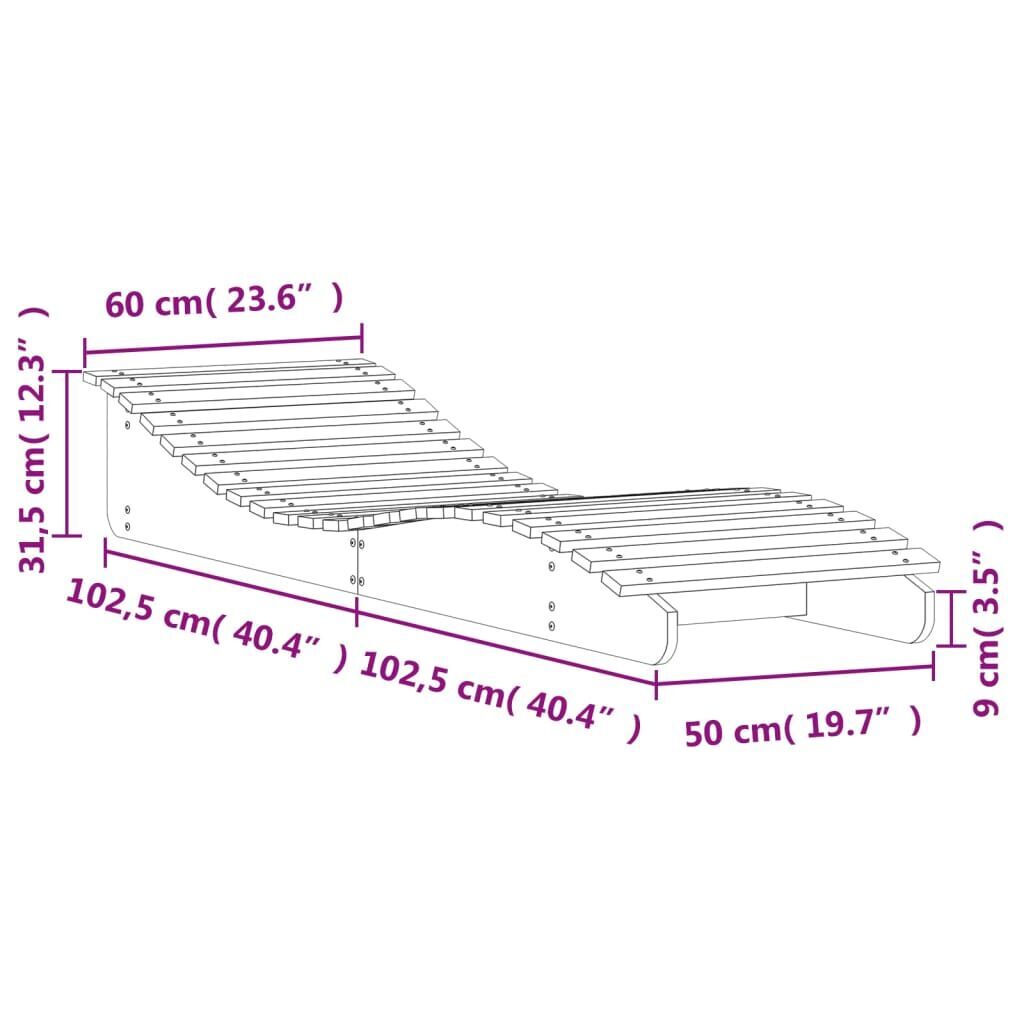 Sun Lounger 205x60x31.5 cm Solid Wood Douglas Price