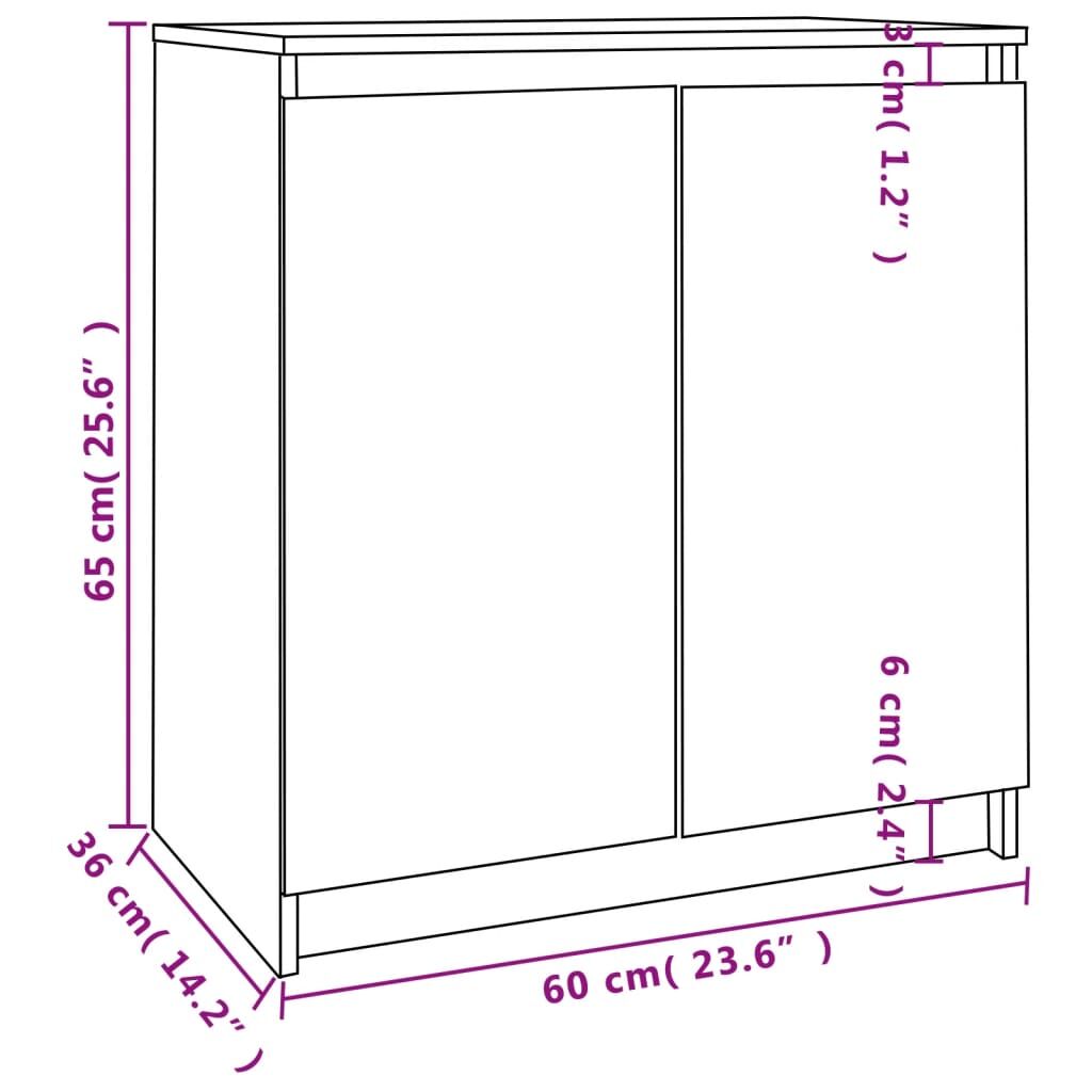 Side Cabinet White 60x36x65 cm Solid Wood Pine Price
