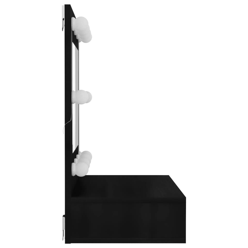 Mirror Cabinet with LED Black 60x31.5x62 cm Price