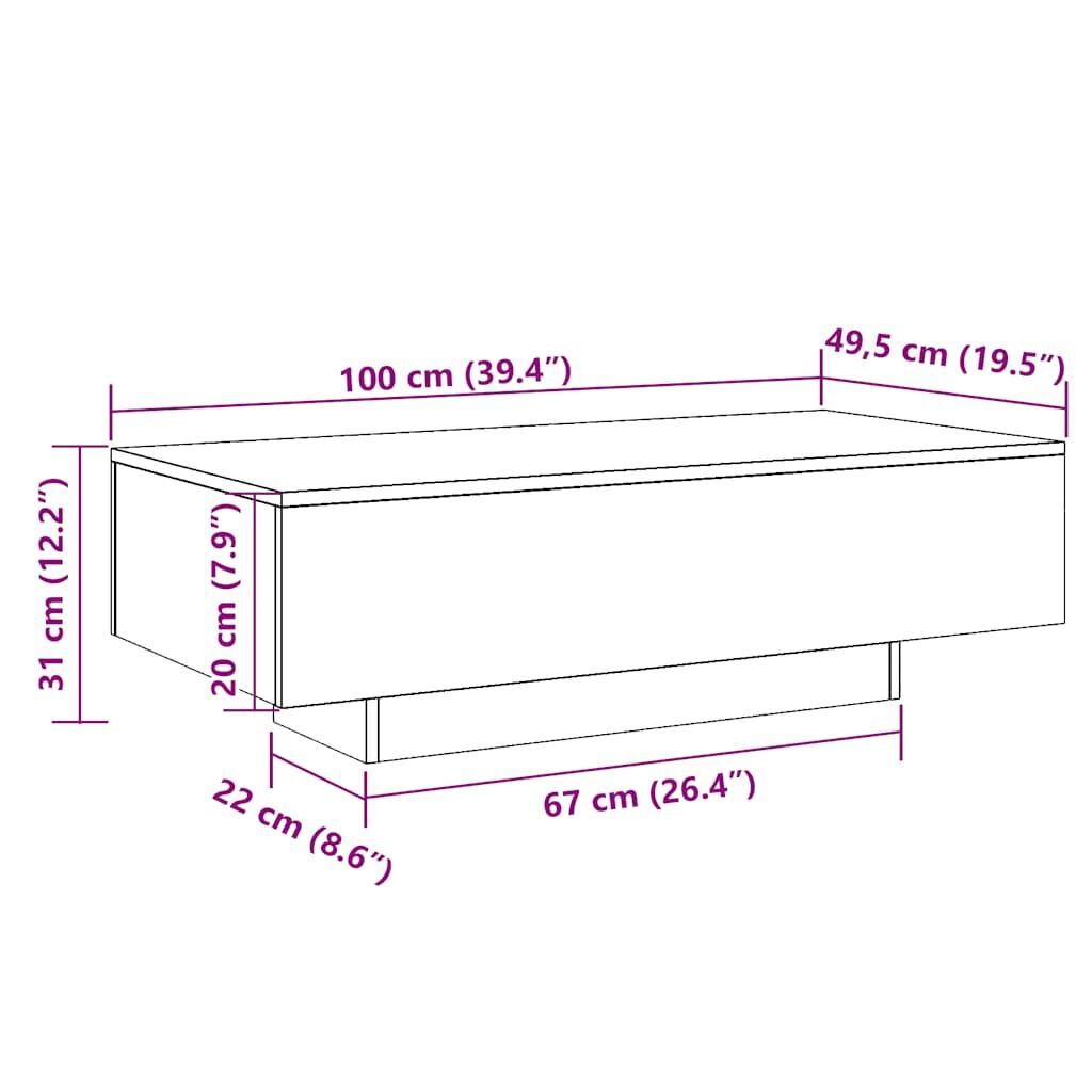 Coffee Table Concrete Grey 100x49.5x31 cm Engineered Wood Price