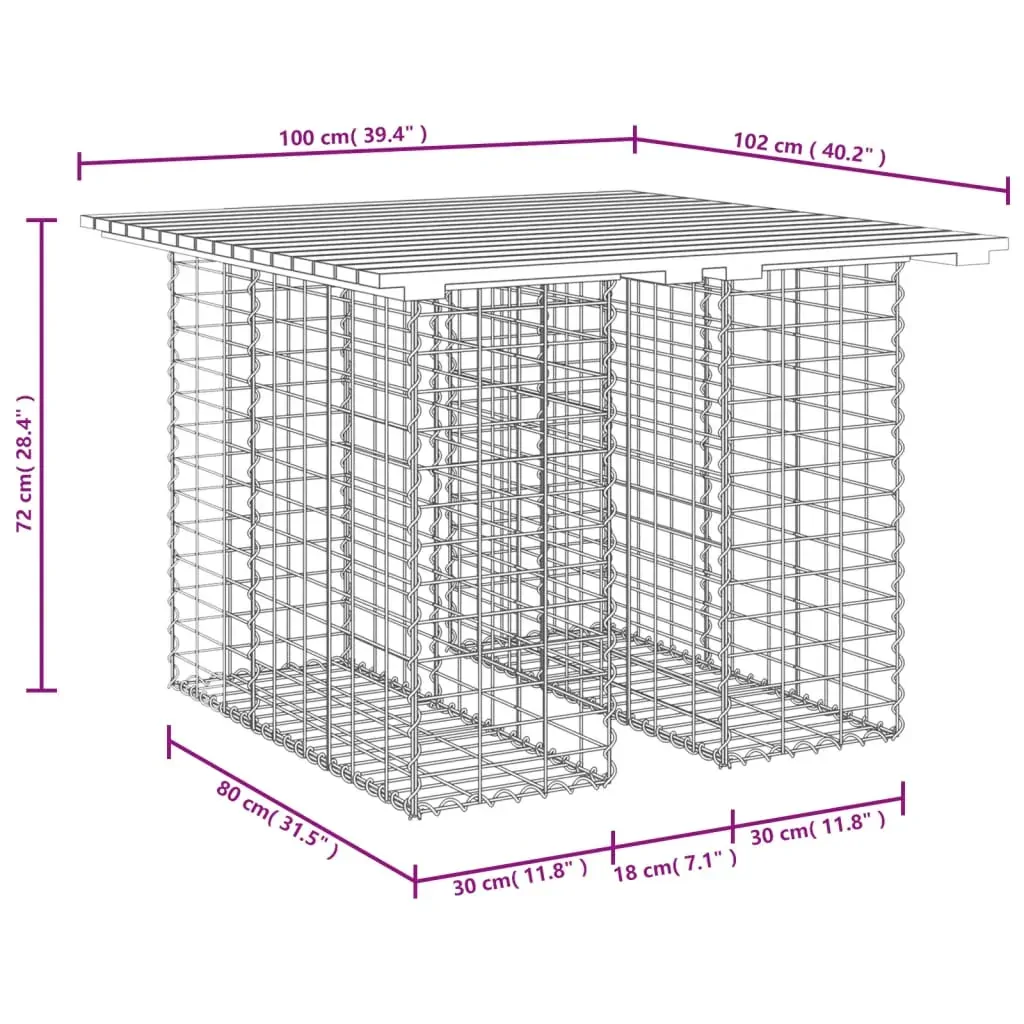 Garden Bench Gabion Design 100x102x72 cm Solid Wood Douglas Price