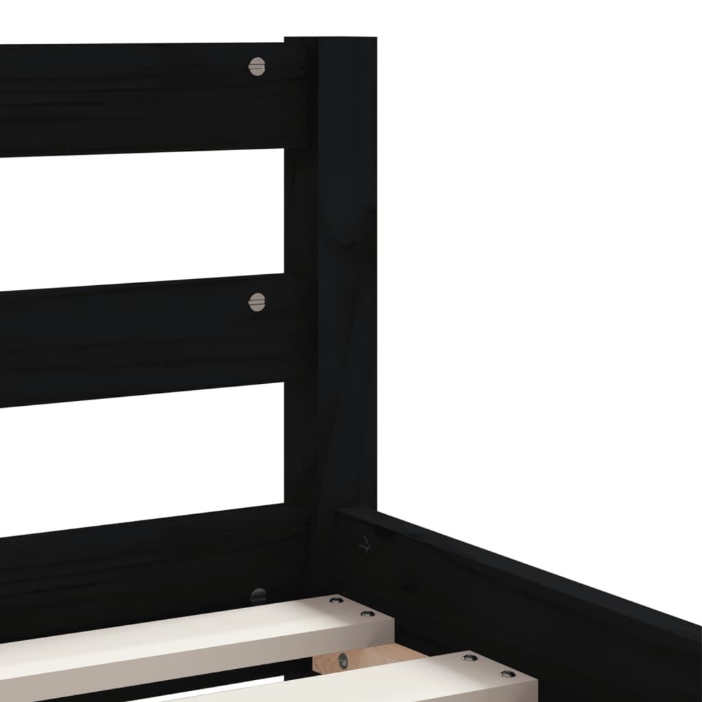 Kids Bed Frame with Drawers Black 90x190 cm Solid Wood Pine Price