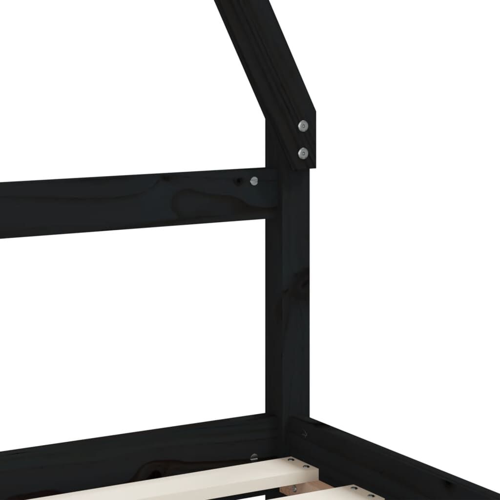 Kids Bed Frame with Drawers Black 90x190 cm Solid Wood Pine Price