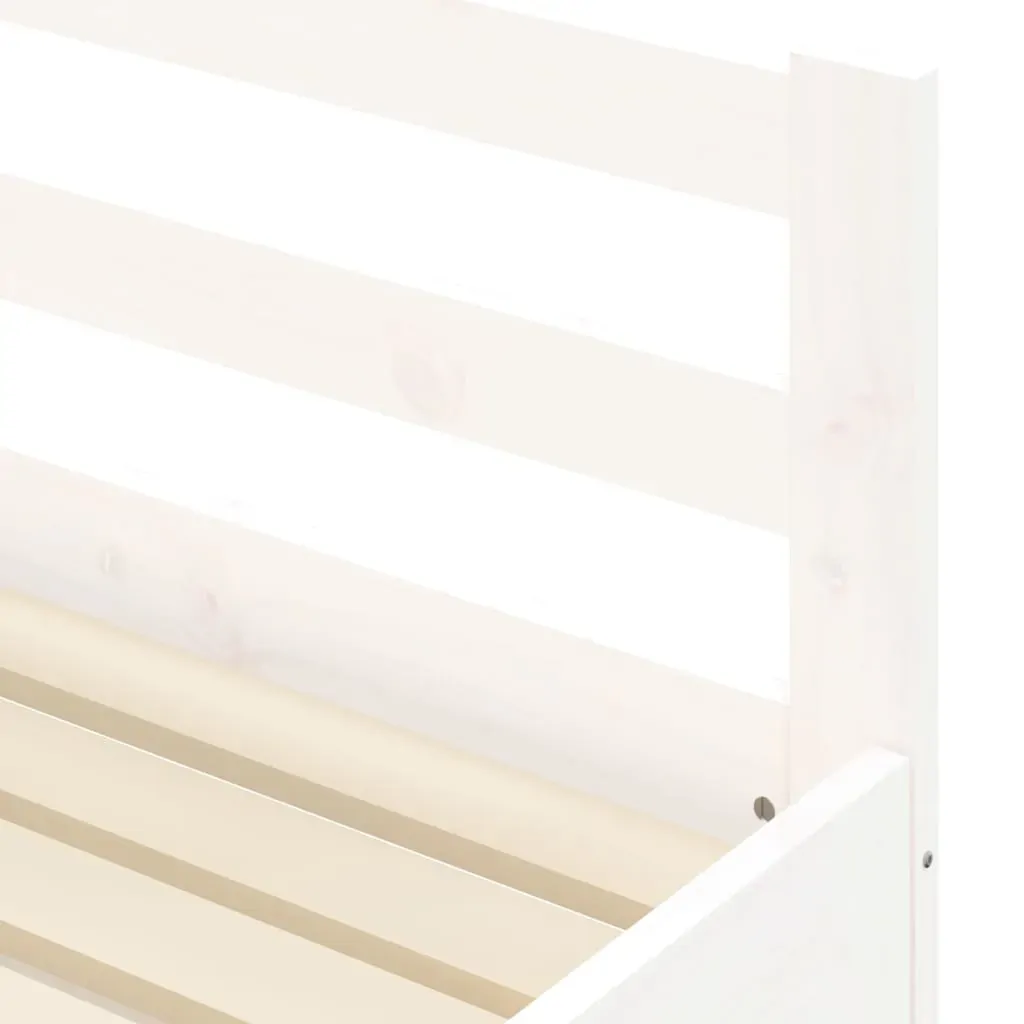 Daybed with Trundle without Mattress White 90x190 cm Solid Wood Price