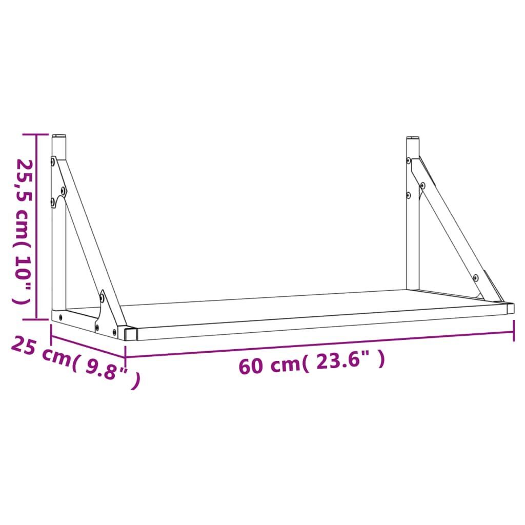Wall Shelves 2 pcs Black 60x25x25.5 cm Engineered Wood Price