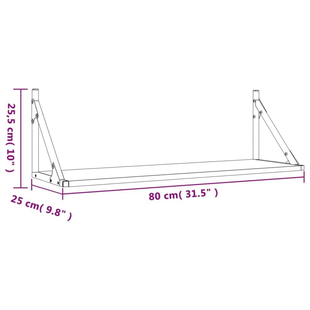 Wall Shelves 2 pcs Black 80x25x25.5 cm Engineered Wood Price