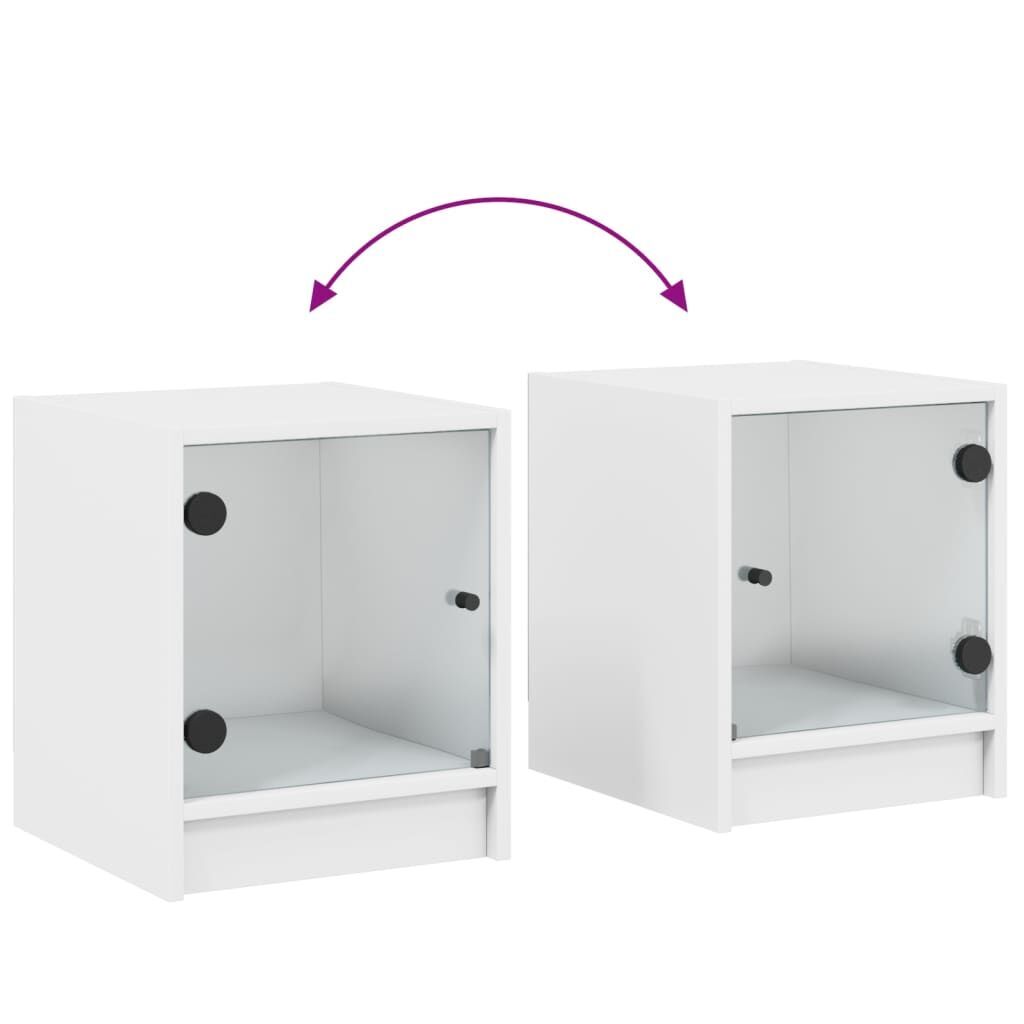 Bedside Cabinet with Glass Door White 35x37x42 cm Price