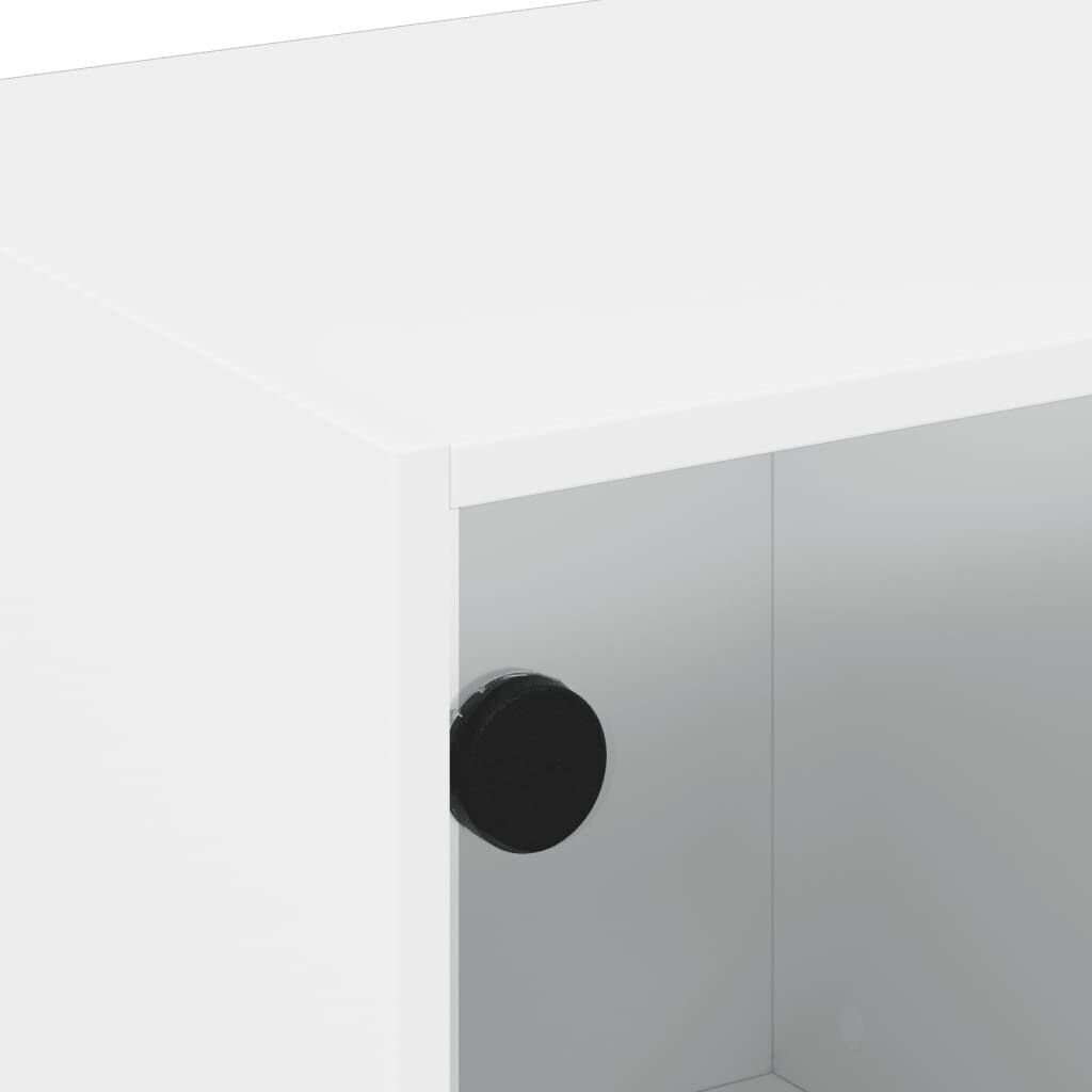 TV Cabinet with Glass Doors White 68x37x42 cm Price