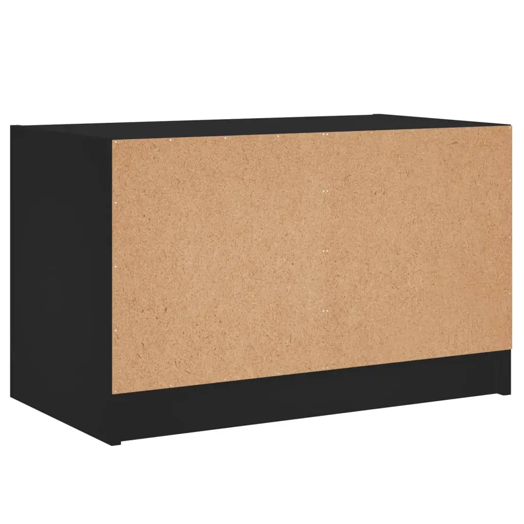 TV Cabinet with Glass Doors Black 68x37x42 cm Price
