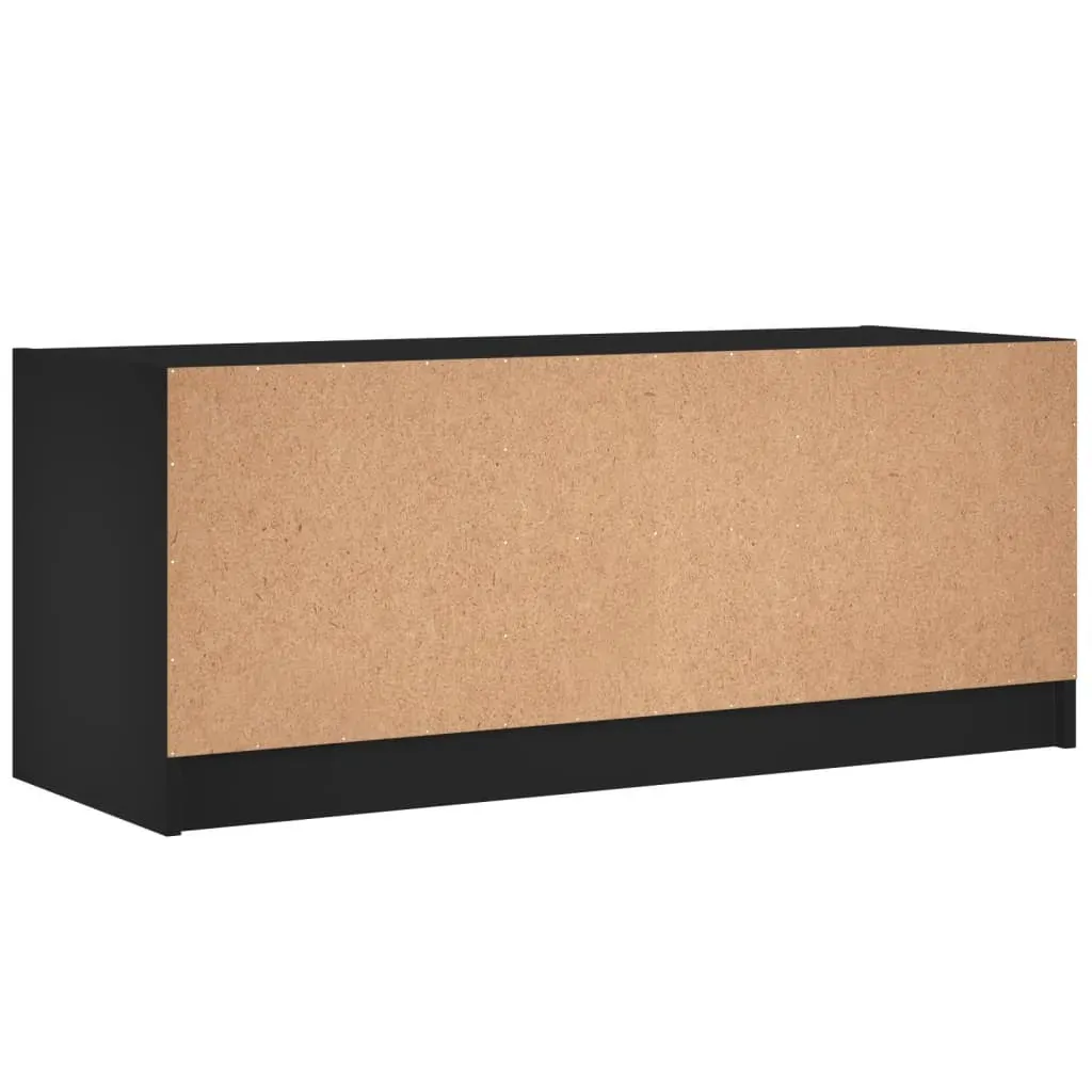 TV Cabinet with Glass Doors Black 102x37x42 cm Price