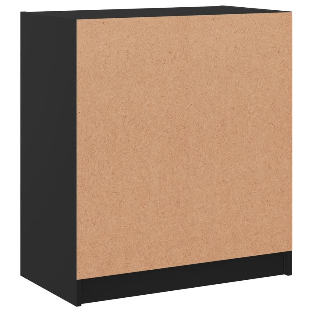 Side Cabinet with Glass Doors Black 68x37x75.5 cm Price