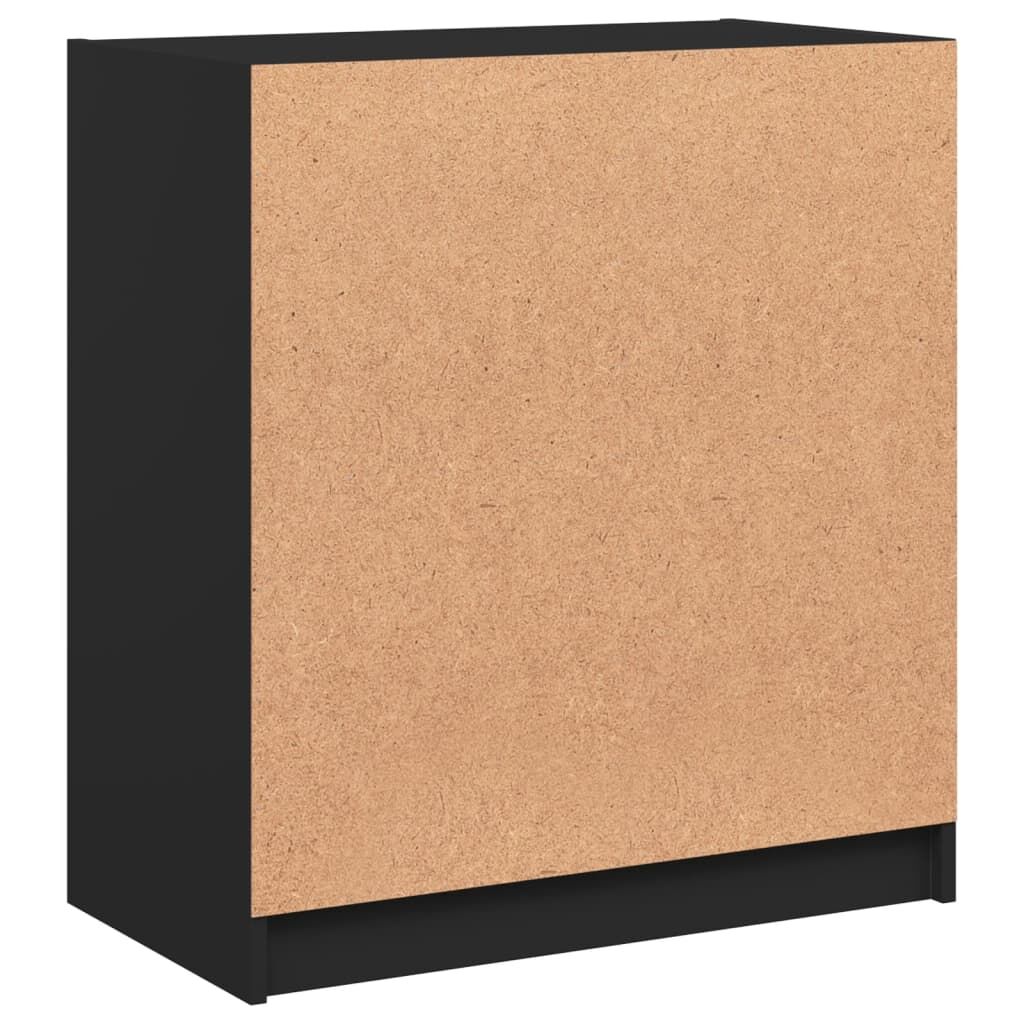Side Cabinet with Glass Doors Black 68x37x75.5 cm Price