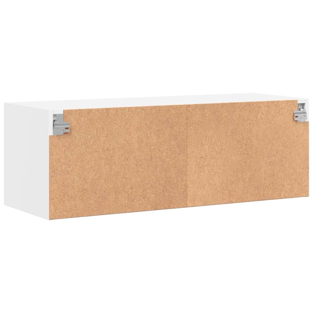 Wall Cabinet with Glass Doors White 102x37x35 cm Price