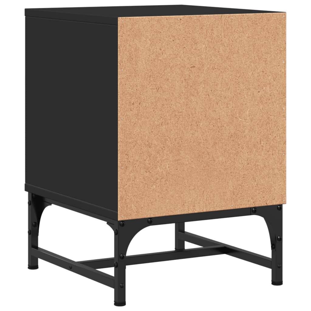 Bedside Cabinets with Glass Doors 2 pcs Black 35x37x50 cm Price