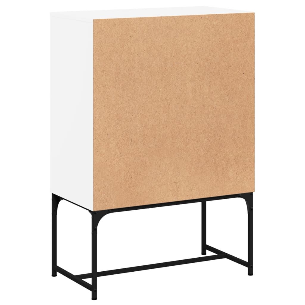 Side Cabinet with Glass Doors White 69x37x100 cm Price