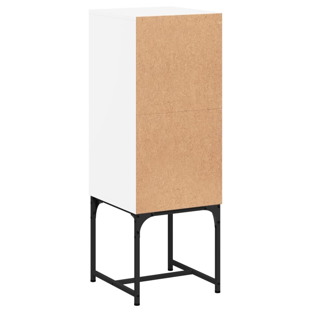 Side Cabinet with Glass Doors White 35x37x100 cm Price