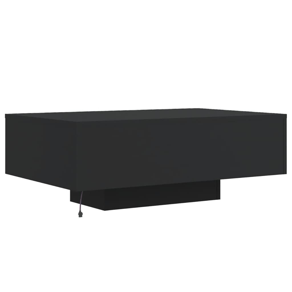 Coffee Table with LED Lights Black 85x55x31 cm Price