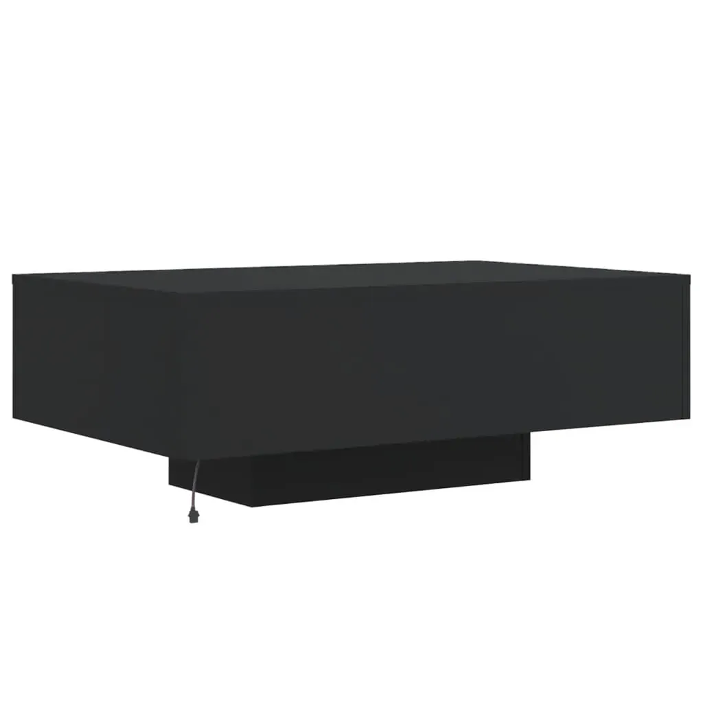 Coffee Table with LED Lights Black 85x55x31 cm Price