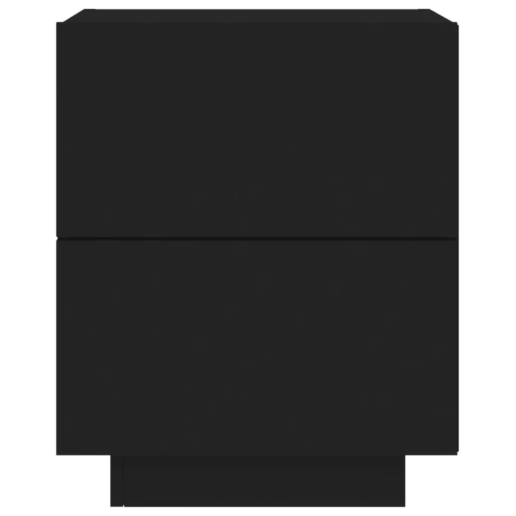 Bedside Cabinets with LED Lights 2 pcs Black Engineered Wood Price