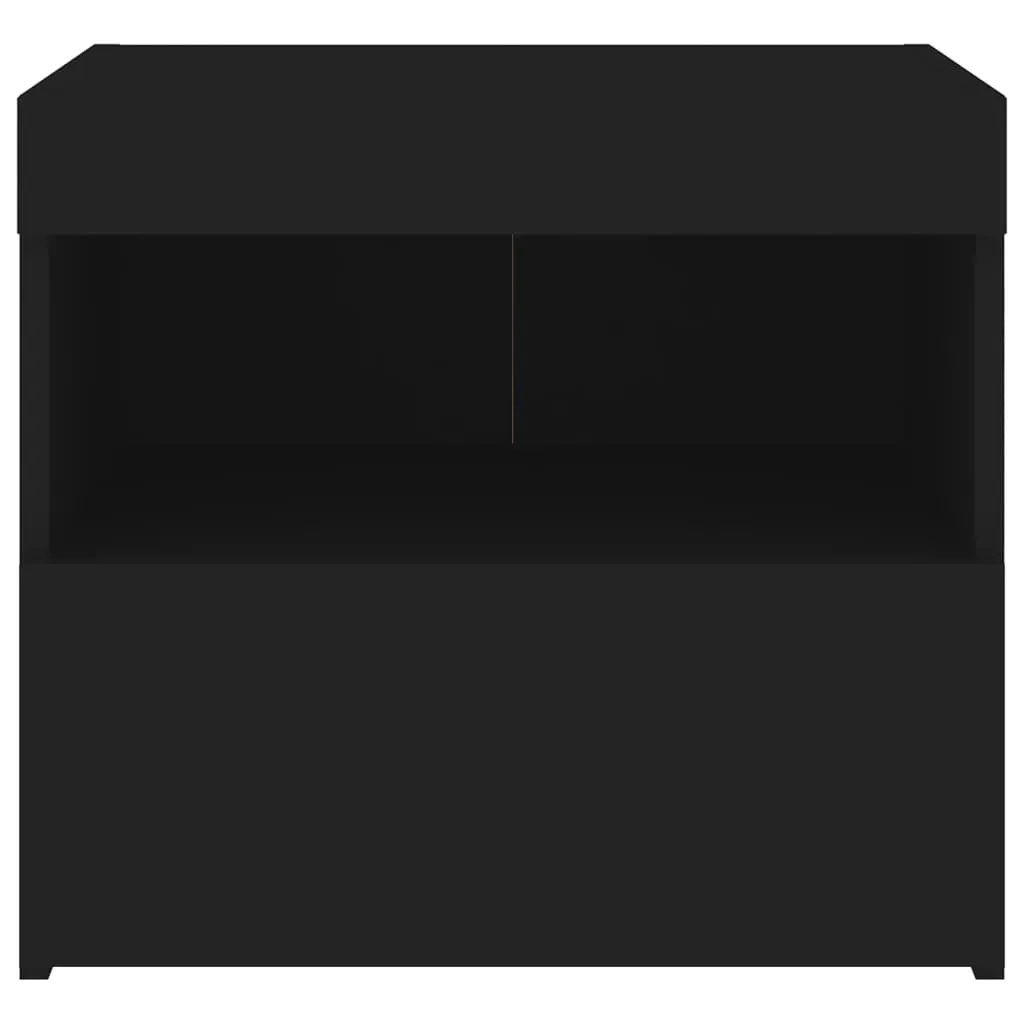 Bedside Cabinet with LED Lights Black 50x40x45 cm Price