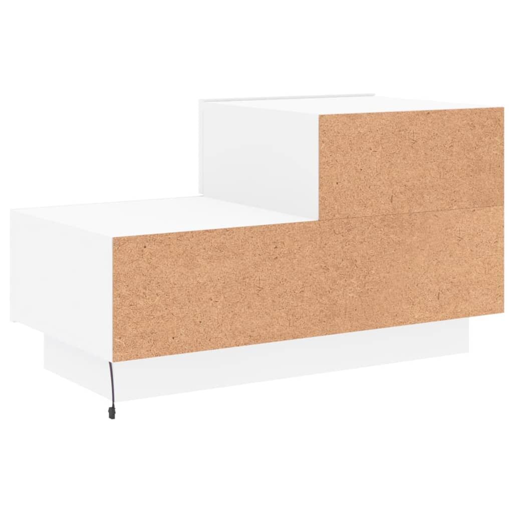 Bedside Cabinet with LED Lights White 70x36x40.5 cm Price