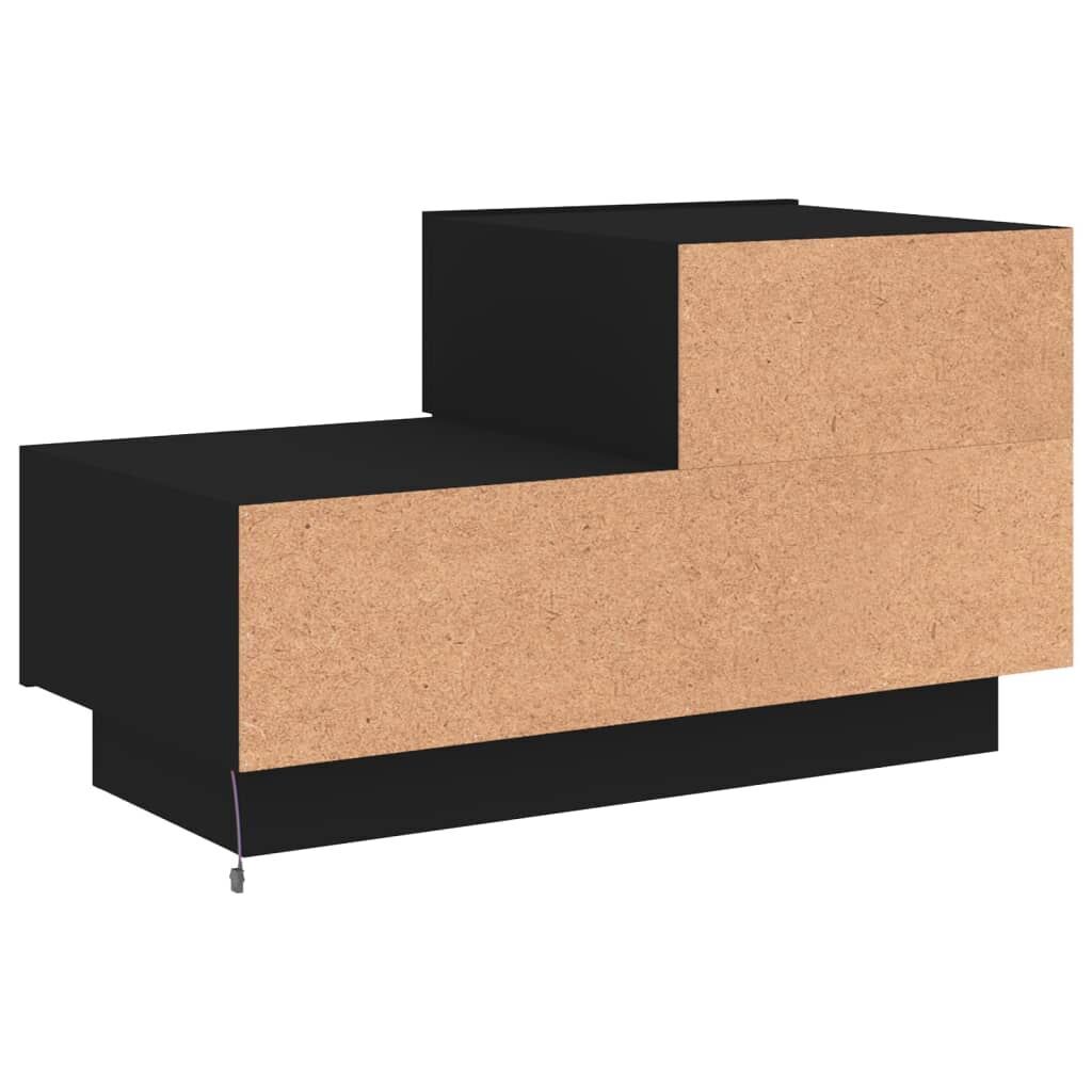 Bedside Cabinet with LED Lights Black 70x36x40.5 cm Price