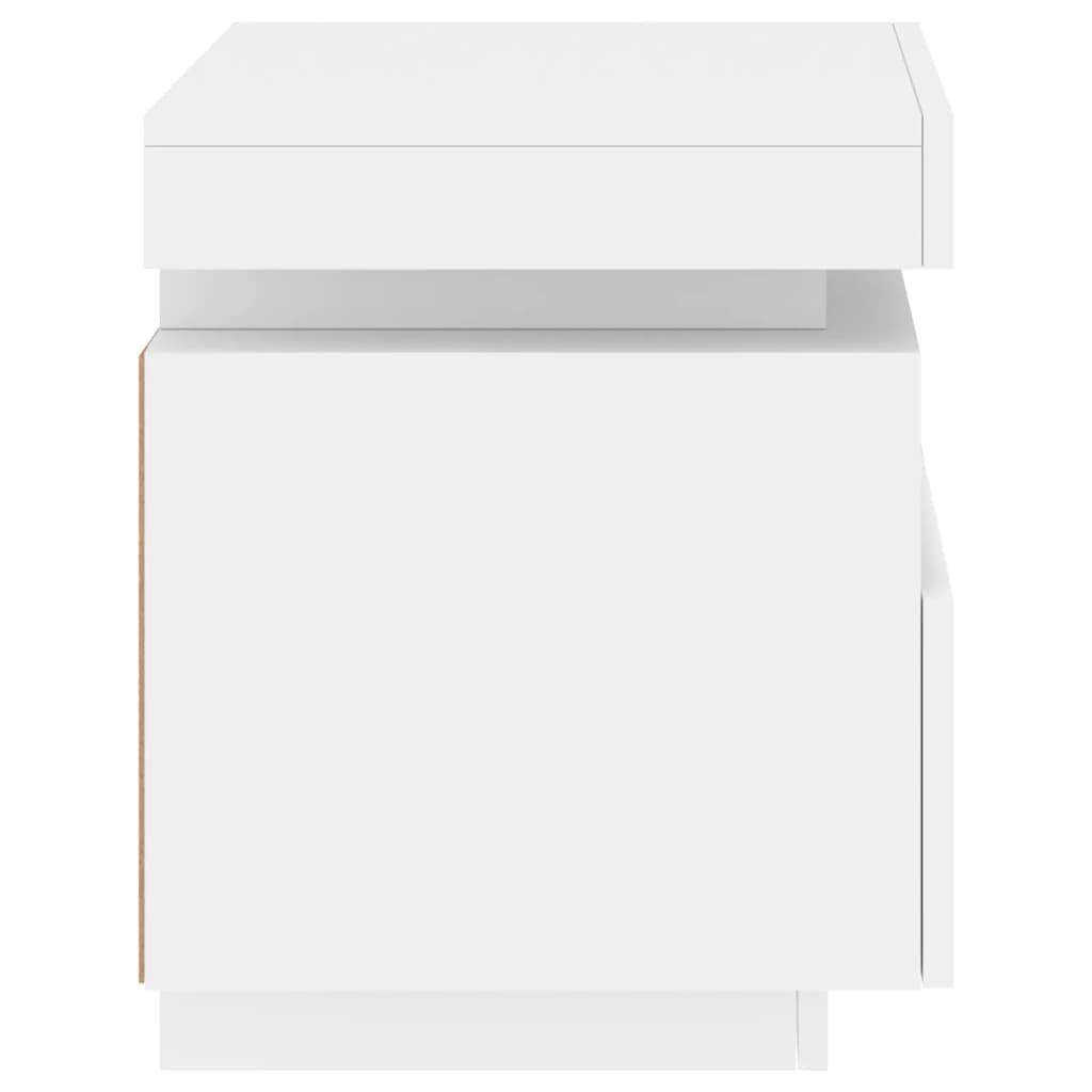 Bedside Cabinets with LED Lights 2 pcs White 40x39x48.5 cm Price