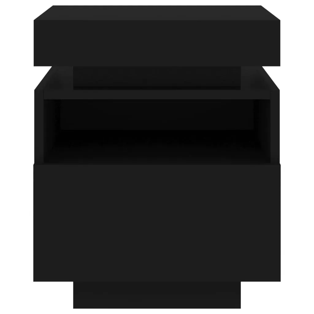 Bedside Cabinets with LED Lights 2 pcs Black 40x39x48.5 cm Price