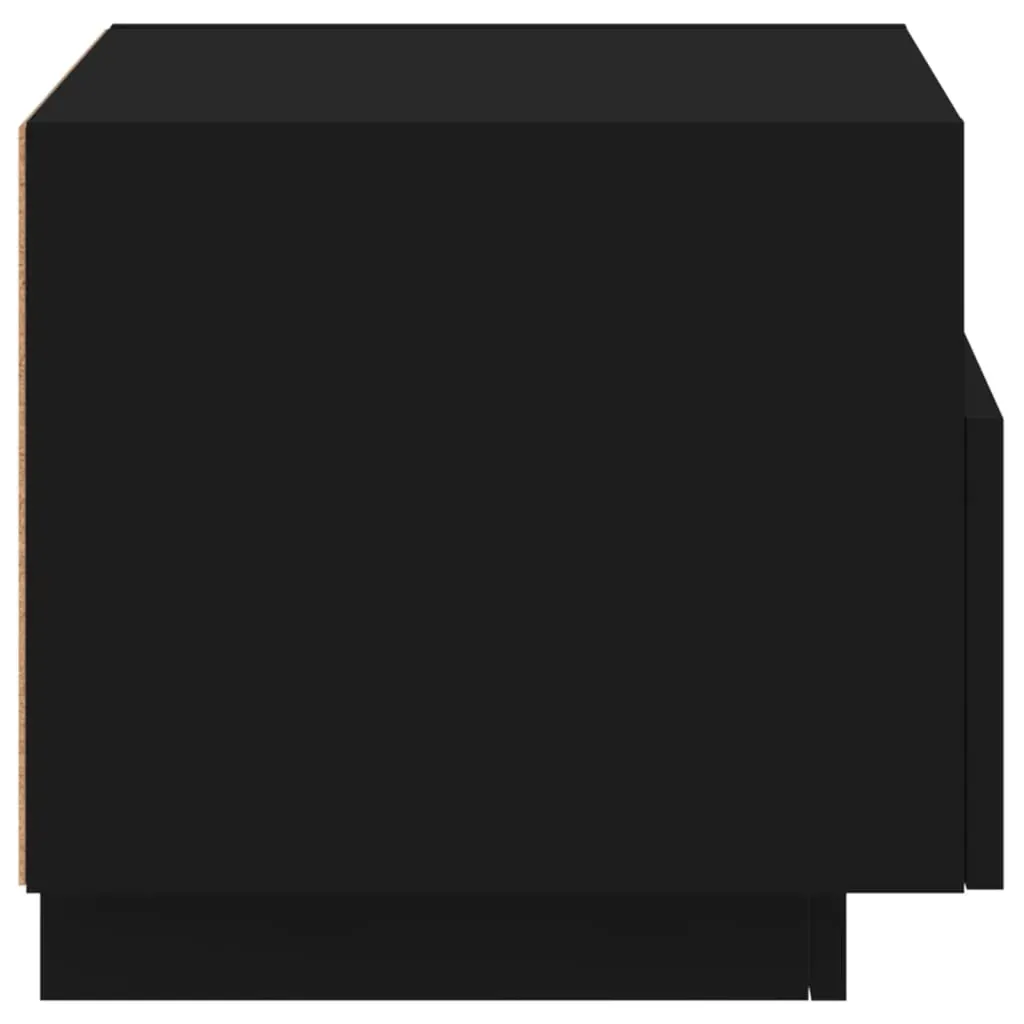 Bedside Cabinet with LED Lights Black 40x39x37 cm Price