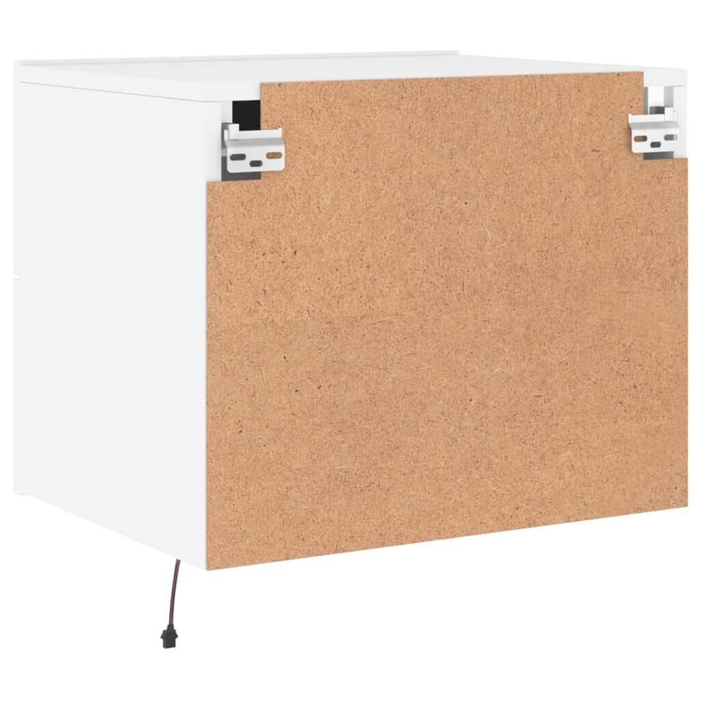 Wall-mounted Bedside Cabinet with LED Lights White Price