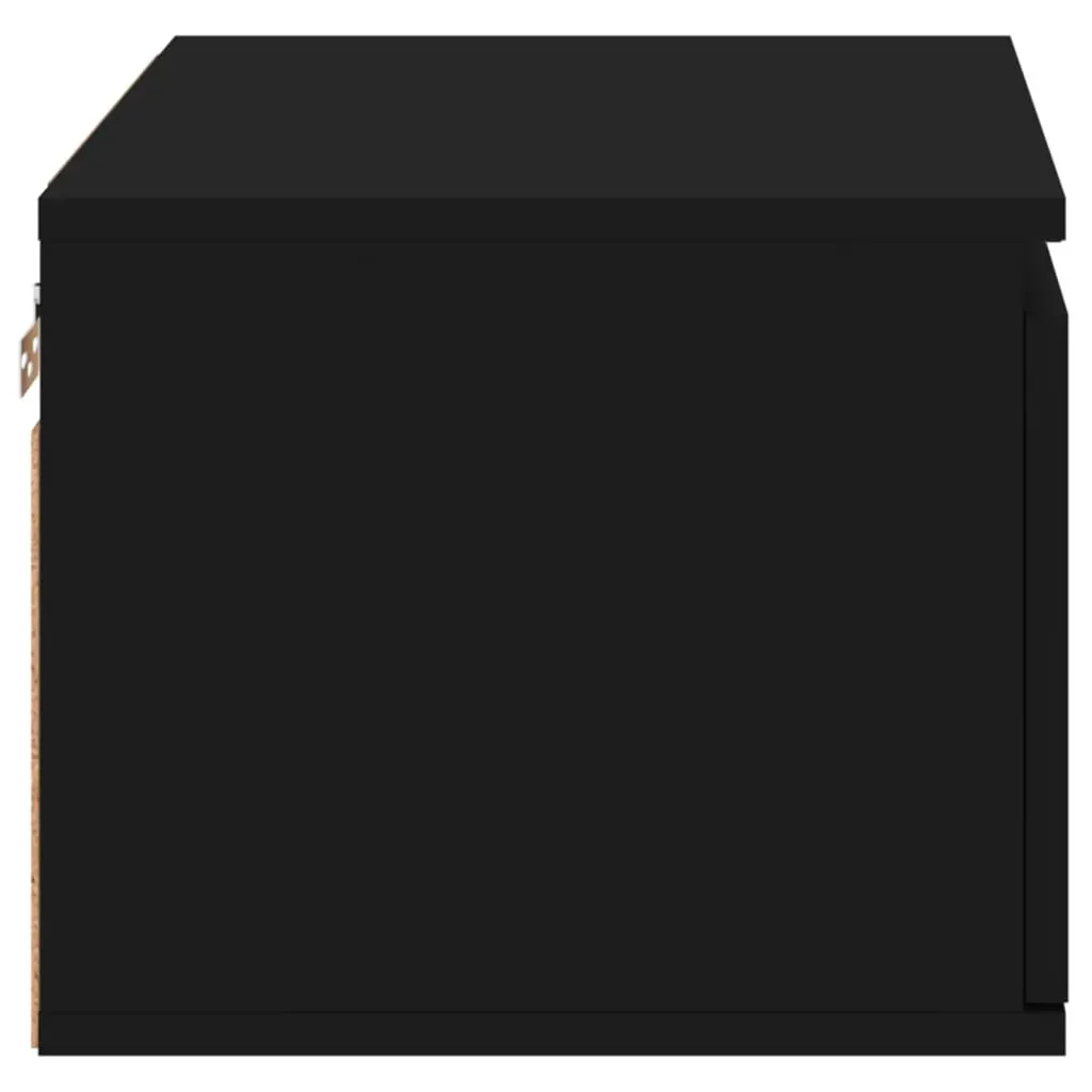 Wall-mounted Bedside Cabinet with LED Lights Black Price