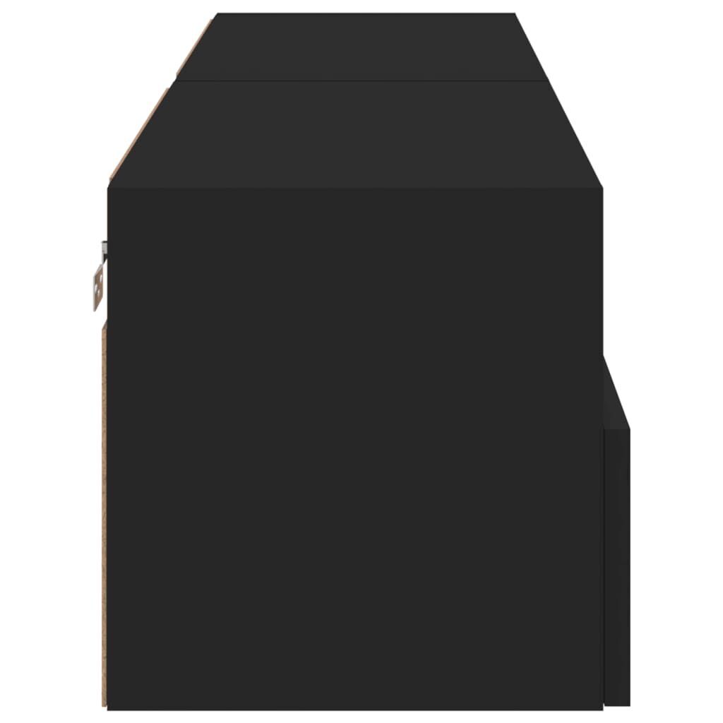 TV Wall Cabinets 2 pcs Black 60x30x30 cm Engineered Wood Price