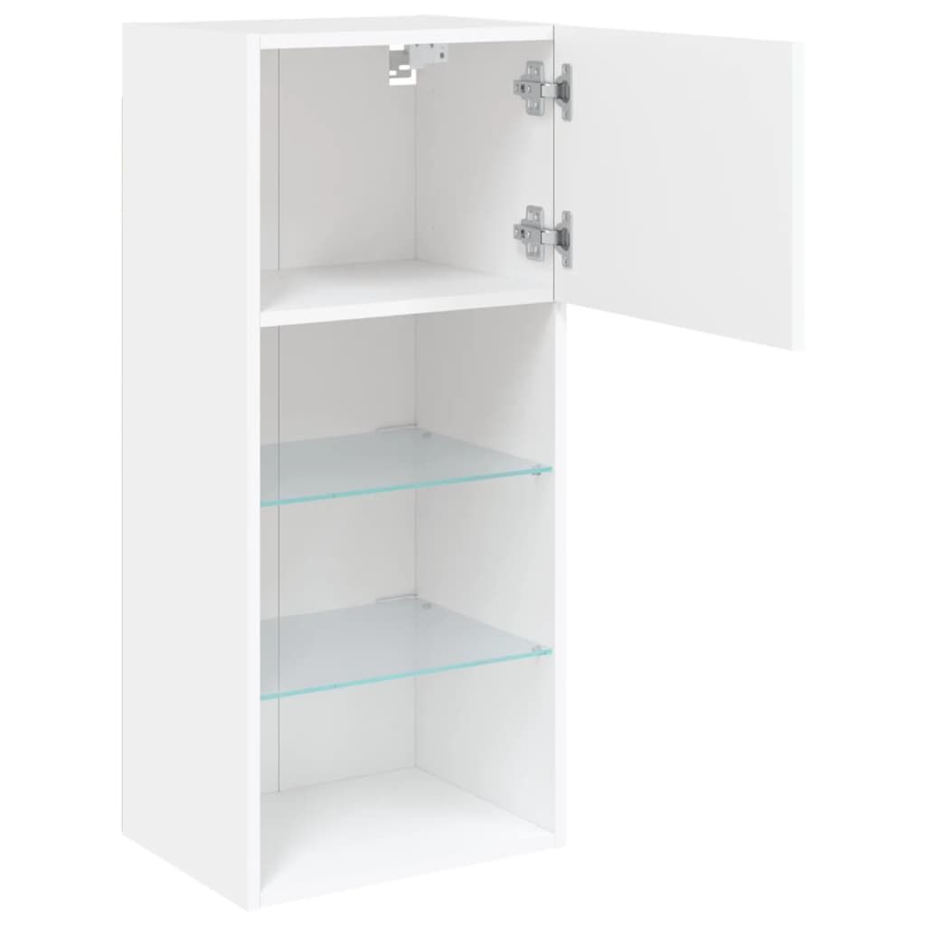 TV Cabinets with LED Lights 2 pcs White 40.5x30x90 cm Price
