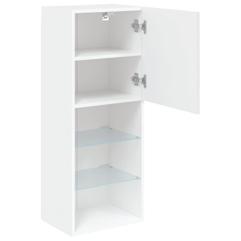 TV Cabinet with LED Lights White 40.5x30x102 cm Price