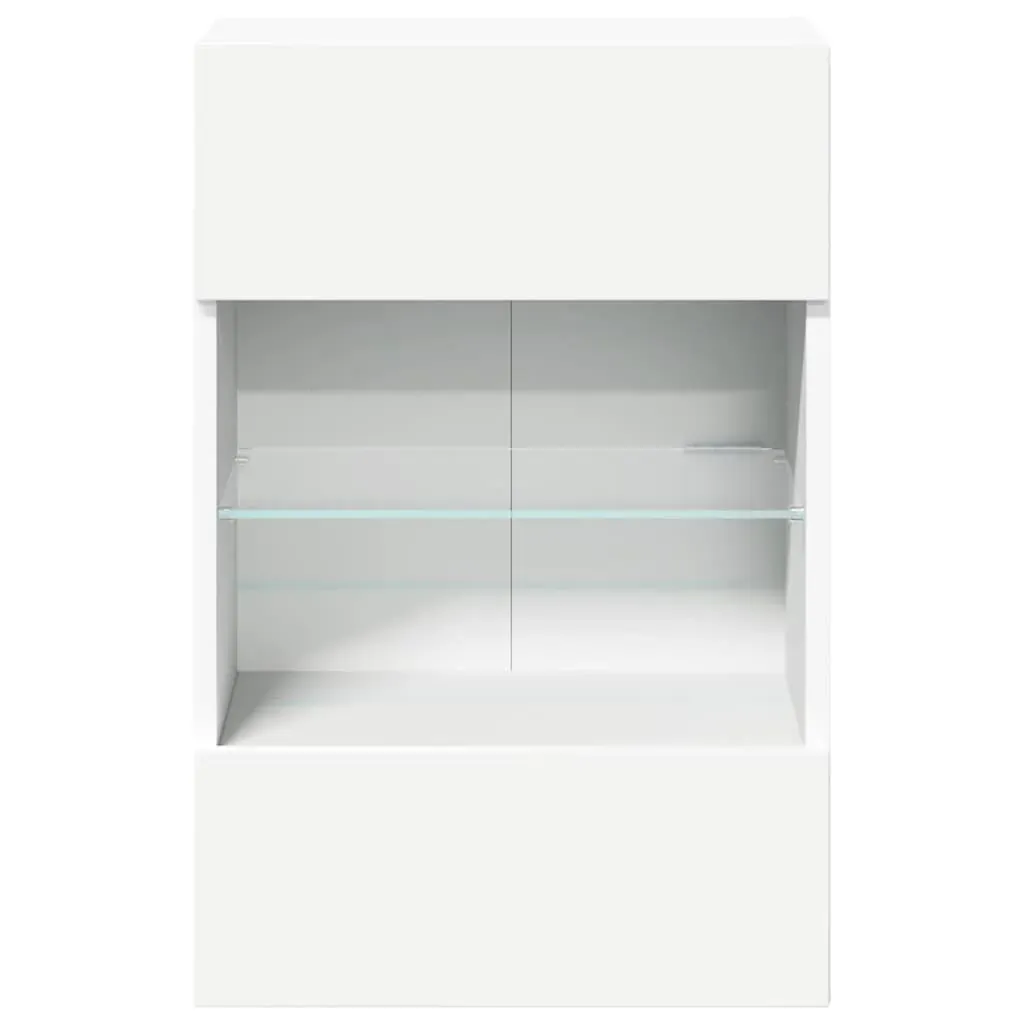 Wall Cabinets with LED Lights for TV 2 pcs White 40x30x60.5 cm Price