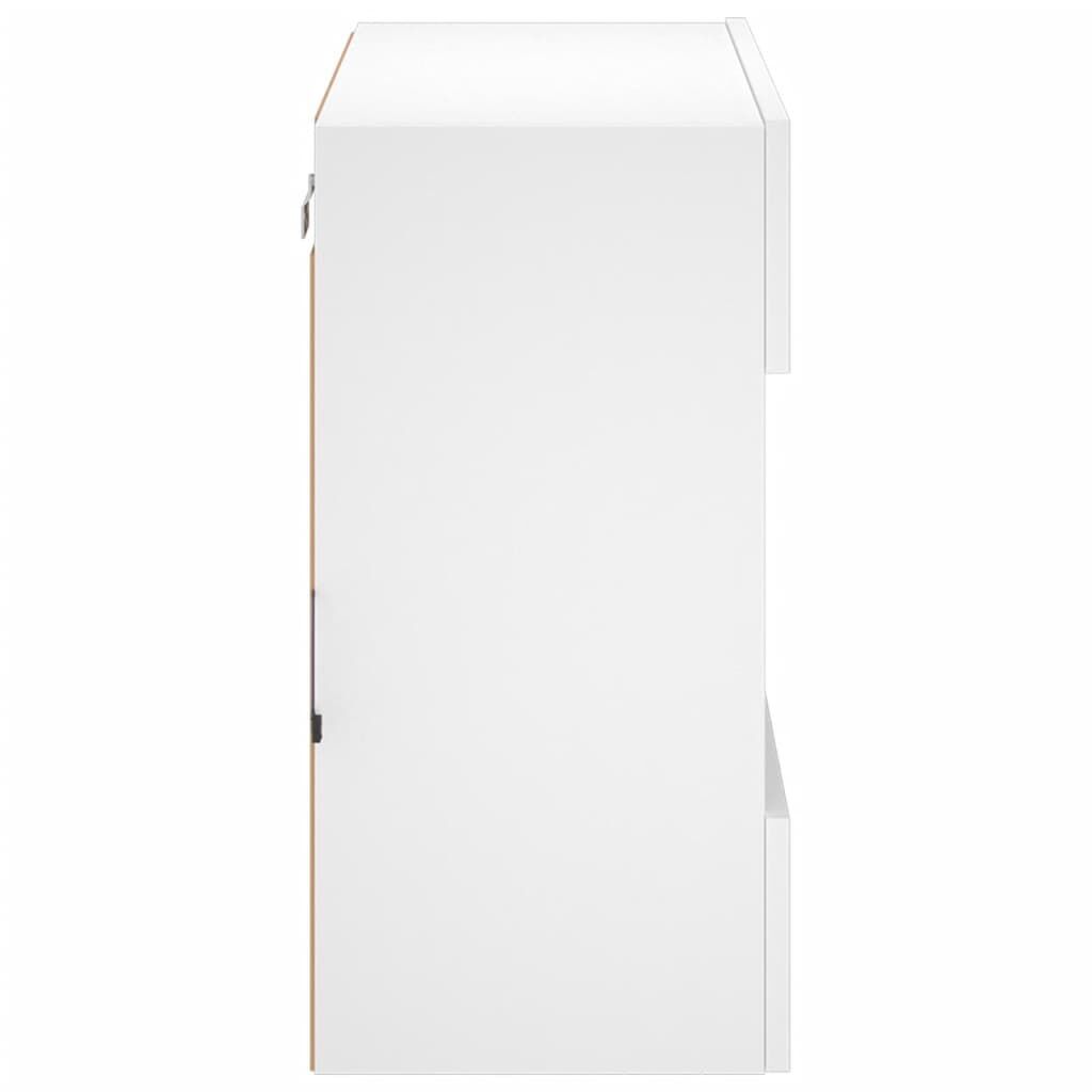 TV Wall Cabinet with LED Lights White 58.5x30x60.5 cm Price