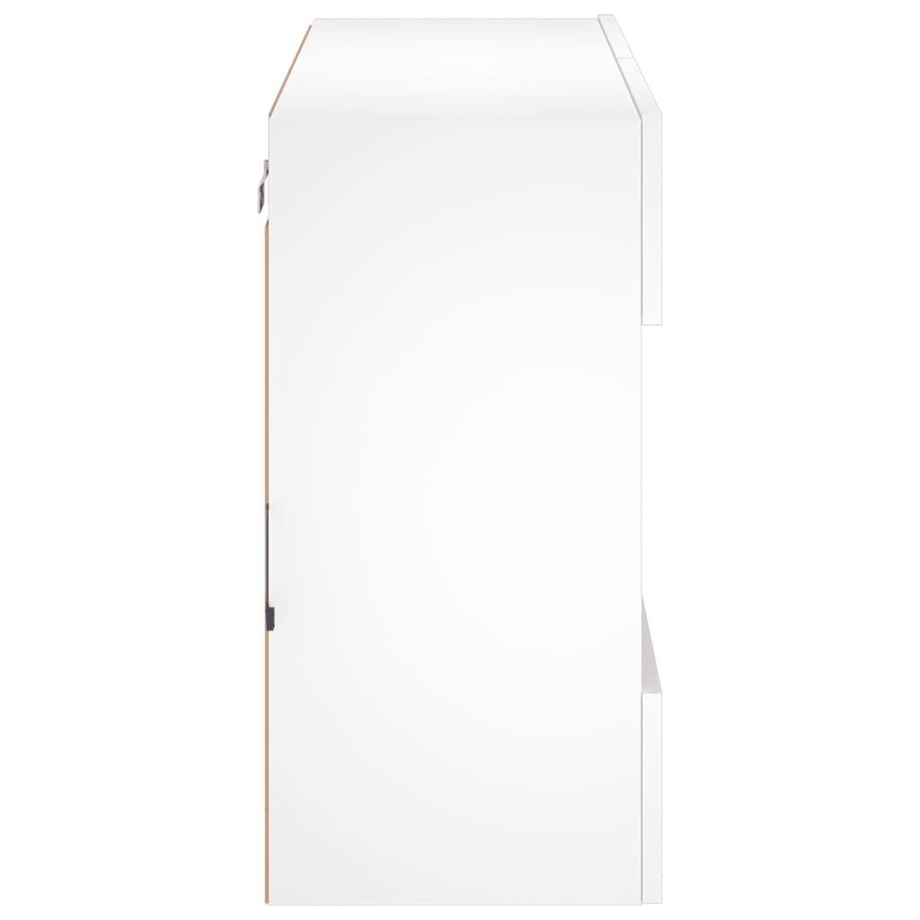 TV Wall Cabinet with LED Lights White 78.5x30x60.5 cm Price