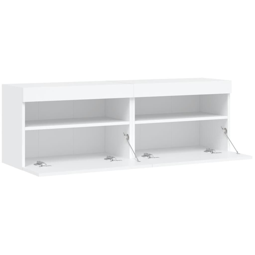 TV Wall Cabinets with LED Lights 2 pcs White 60x30x40 cm Price