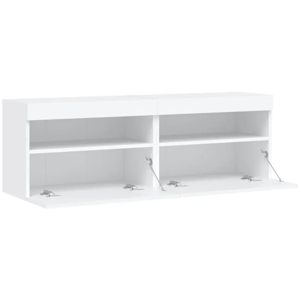 TV Wall Cabinets with LED Lights 2 pcs White 60x30x40 cm Price
